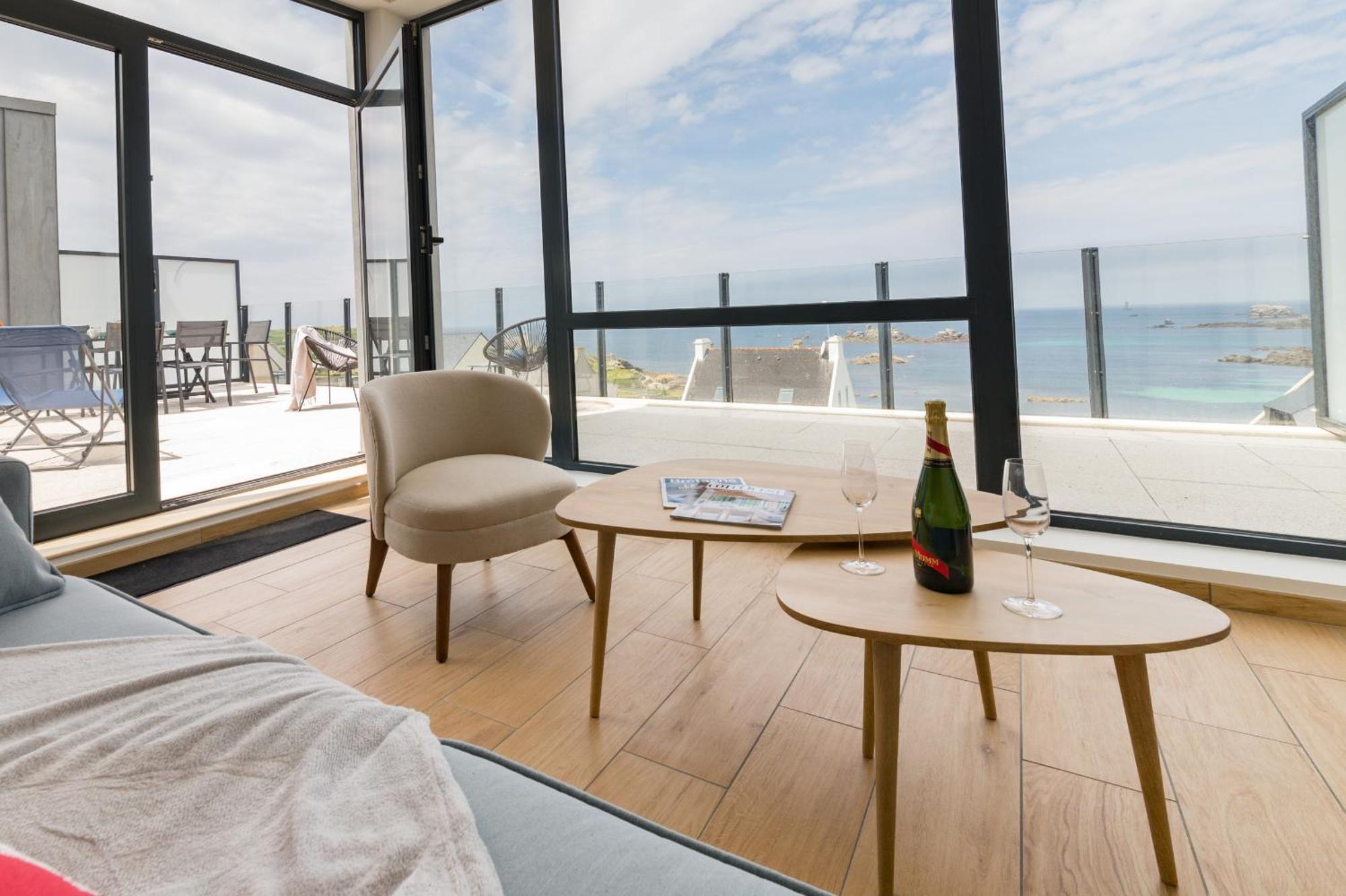 Ocean View - Luxueux T3 Avec Magnifique Vue Mer Porspoder Ngoại thất bức ảnh